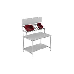 Manutan Fixed workstation, 2 shelves, with information board, Quantity: