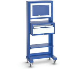 Manutan Mobile computer workstation L 860 x D 600 x H 1820 mm, Quantity:
