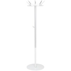 Manutan Coat rack Gardelux 2250, 8 hooks, white, Quantity: Each