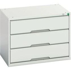 BOTT Light Grey Verso 3 Drawer Suspended Cabinet 600x800x550mm, Quantity: