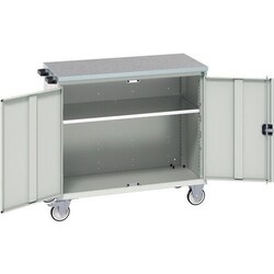 BOTT Verso Grey 1 Cupboard Mobile Cabinet With Lino Worktop, Quantity: