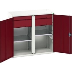BOTT Red Verso 4 Drawer PPE Cupboard 1000x1050x550mm, Quantity: Each