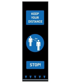 COBA Europe Social Distancing Floor Mat, People, Blue, 0.65 mx 2 m, Quantity: