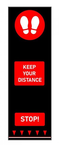 COBA Europe Social Distancing Floor Mat, Footprints, Red, 0.65 m x 2 m,
