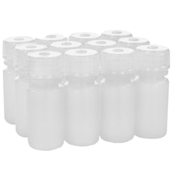 Eisco Labs Pack of 12 Narrow Mouth HDPE Translucent Reagent Bottles with Polypropylene Caps