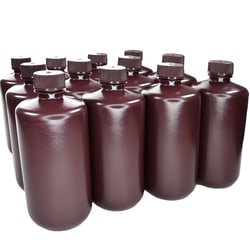 Eisco Labs&nbsp;Narrow Mouth Amber HDPE Reagent Bottles with Polypropylene Caps