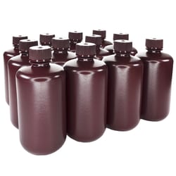 Eisco Labs&nbsp;Translucent Narrow Mouth Amber HDPE Reagent Bottles with Polypropylene Caps