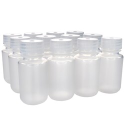 Eisco Labs&nbsp;Pack of 12 Wide Mouth Polypropylene Translucent Reagent Bottles with Polypropylene Caps