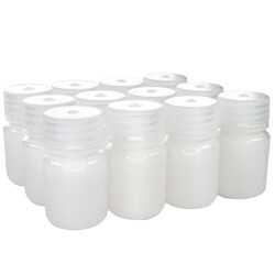Eisco Labs Pack of 12 Wide Mouth HDPE Reagent Bottles with Polypropylene