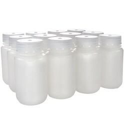 Eisco Labs Pack of 12 Wide Mouth HDPE Reagent Bottles with Polypropylene