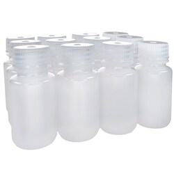 Eisco Labs Pack of 12 Wide Mouth LDPE Reagent Bottles with Polypropylene