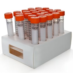 Eisco Labs 15 mL Centrifuge Tubes, Polypropylene, Flat Cap, Lab-Grade, Racked