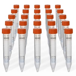 Eisco Labs 15 mL Centrifuge Tubes, Polypropylene, Flat Cap, Lab-Grade,