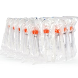 Eisco Labs Pack of 25 Individually Wrapped Sterile Polypropylene Centrifuge Tubes with Flat Cap, Non-Self Standing
