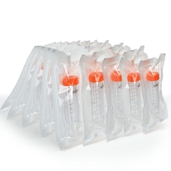 Eisco Labs Pack of 25 Individually Wrapped Sterile Polypropylene Centrifuge Tubes with Flat Cap, Self Standing