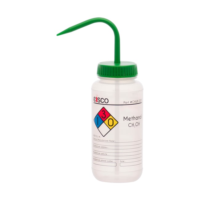 Eisco&trade;&nbsp;Performance Plastic Chemical Wash Bottles with 4 Color Labels
