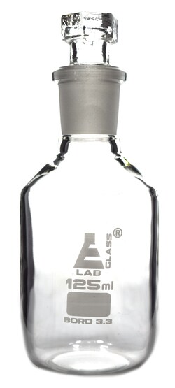 Eisco&trade;&nbsp;Glass Reagent Bottles with Hollow Interchangeable Hexagonal Glass Stoppers