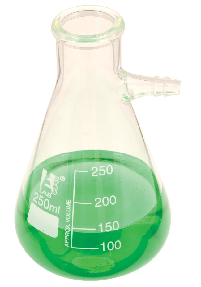 Eisco Conical Filtering Flask with Integral Side Arm Capacity, Metric