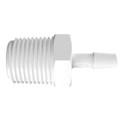 Fisherbrand Adapter with 1/2 in. NPT Thread x 1/4 in. Barb - Polypropylene:Tubing,