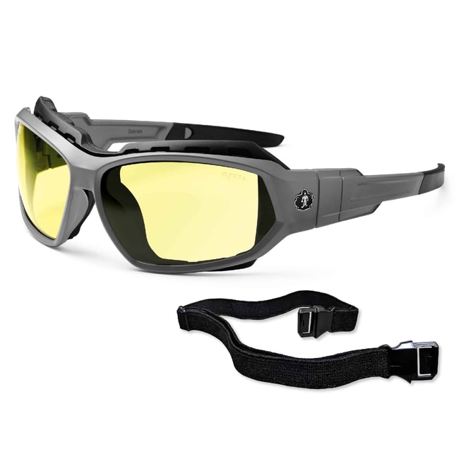 Skullerz Ergodyne Odin Safety Glasses/Sunglasses, Matte Black, Smoke Lens -  Impact Resistant, Anti-Scratch, UV Protection in the Eye Protection  department at