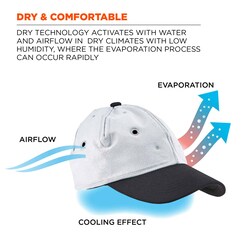Ergodyne Chill-Its 6686 Dry Evaporative Cooling Hat Color: Gray:Personal