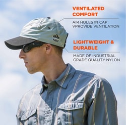 Ergodyne Chill-Its 6686 Dry Evaporative Cooling Hat Color: Gray:Personal