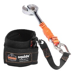 Ergodyne Squids 3114 Pull-On Wrist Lanyard with Carabiner Color: Black:Personal