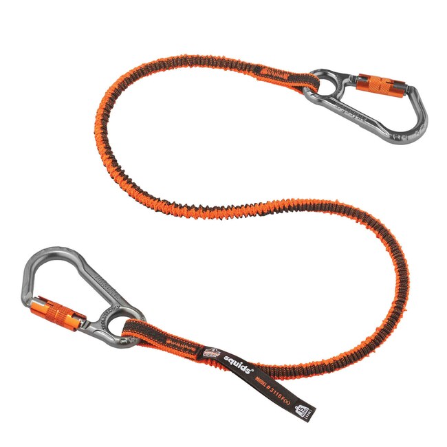 Single Carabiner Tool Rescue Rope Lanyard Safety Elastic Tool Lanyard With  Single Carabiner And Adjustable For Climbing