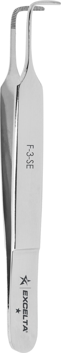 Excelta 90 Bent Eye Dressing Forceps Serrated Tips; 3.5 in. length; Tip