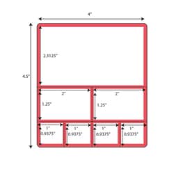 Fisherbrand Cerner / PathNet - Multi Set label 4-1/2 x 4 in., White/ Red:Facility