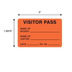 Fisherbrand Visitor Pass Label Orange | Buy Online | Fisher Scientific