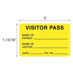 Fisherbrand Visitor Pass Label Yellow | Buy Online | Fisher Scientific