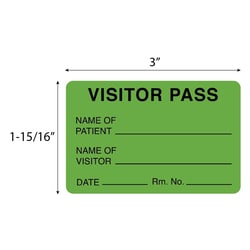 Fisherbrand Visitor Pass Label Green | Buy Online | Fisher Scientific