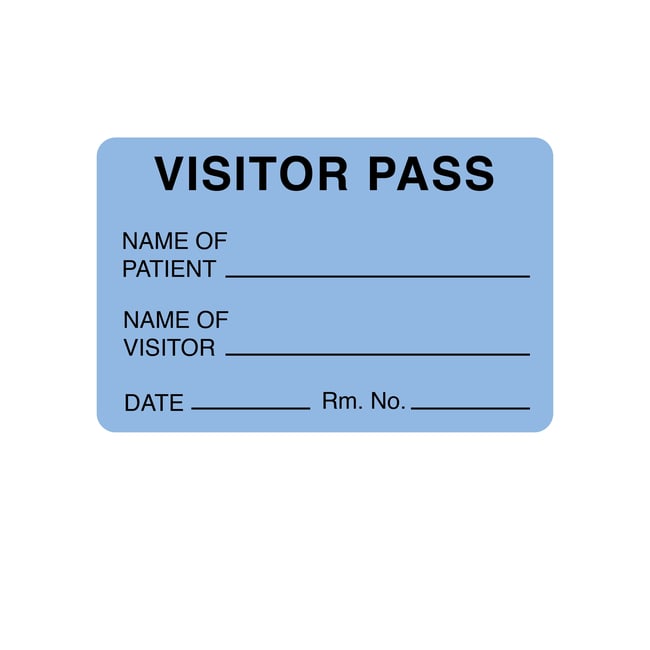 Fisherbrand Visitor Pass Label Blue:Facility Safety and Maintenance ...