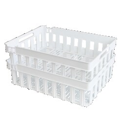 Gilac Stackable and Nestable Perforated Crate White | Buy Online | Gilac&trade; | Fisher Scientific