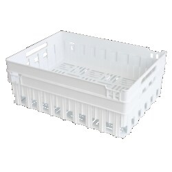 Gilac Stackable and Nestable Perforated Crate White | Buy Online | Gilac&trade; | Fisher Scientific