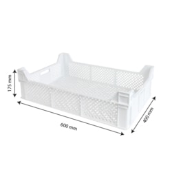 Gilac Finely Perforated Indented Crate with Handles 600 x 400 x 175 mm | Buy Online | Gilac&trade; | Fisher Scientific