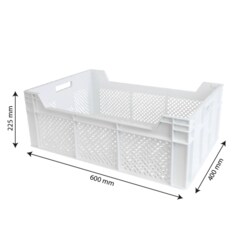 Gilac Finely Perforated Indented Crate with Handles 600 x 400 x 225 mm | Buy Online | Gilac&trade; | Fisher Scientific