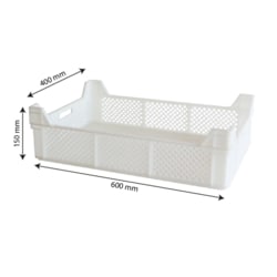 Gilac Finely Perforated Indented Crate with Handles 600 x 400 x 150 mm | Buy Online | Gilac&trade; | Fisher Scientific
