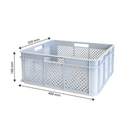 Gilac Perforerad stapelbar l da med handtag 400 x 350 x 160 mm | Buy Online | Gilac&trade; | Fisher Scientific