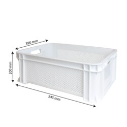 Gilac Finely Perforated Stackable Crate with Handles White | Buy Online | Gilac&trade; | Fisher Scientific