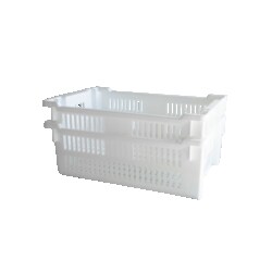 Gilac Perforated Stackable and Nestable Crate White | Buy Online | Gilac&trade; | Fisher Scientific