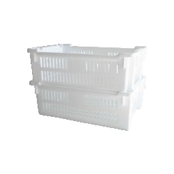 Gilac Perforated Stackable and Nestable Crate White | Buy Online | Gilac&trade; | Fisher Scientific
