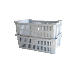 Gilac Perforated Stackable and Nestable Crate Gray | Buy Online | Gilac&trade; | Fisher Scientific