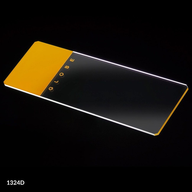 Globe Scientific Color Frosted Microscope Slides with Safety Corners GoldMicroscope Fisher