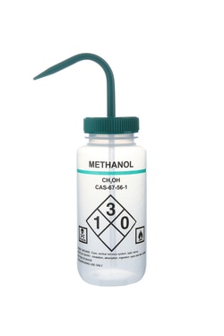 Heathrow Scientific Wash Bottles Safety Labeled, Self Venting, Wide Mouth, 500 mL Methanol | Buy Online | Heathrow Scientific | Fisher Scientific