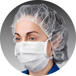 Hourglass International HCE 3-Ply Cleanroom Face Masks with Ties Size: