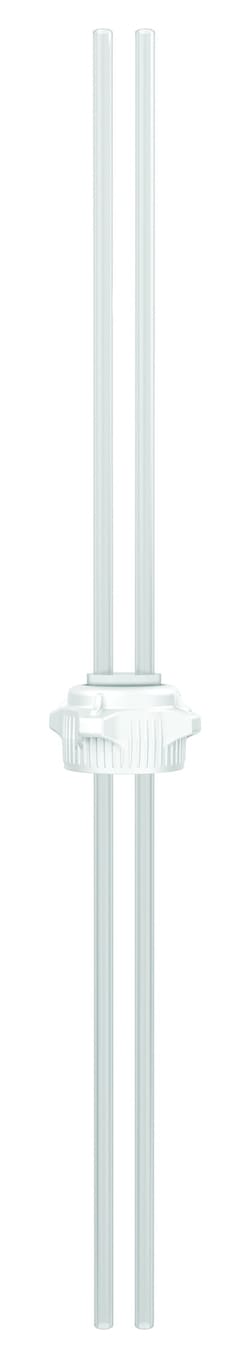 Justrite™ Polypropylene, Platinum-cured Silicone, Open Top Cap with Two 1/4 in. OD Tubes (12 in. Length), 53 mm