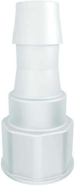 Justrite™ Polypropylene, Spigot Fitting, 1-1/8 in. Thread With 3/4 in. Hose Barb