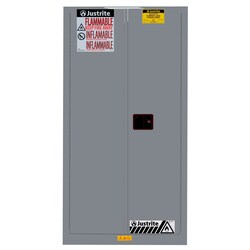 JUSTRITE&nbsp;Drum Storage Cabinets, 55 gal., Self-Close, with Drum Support